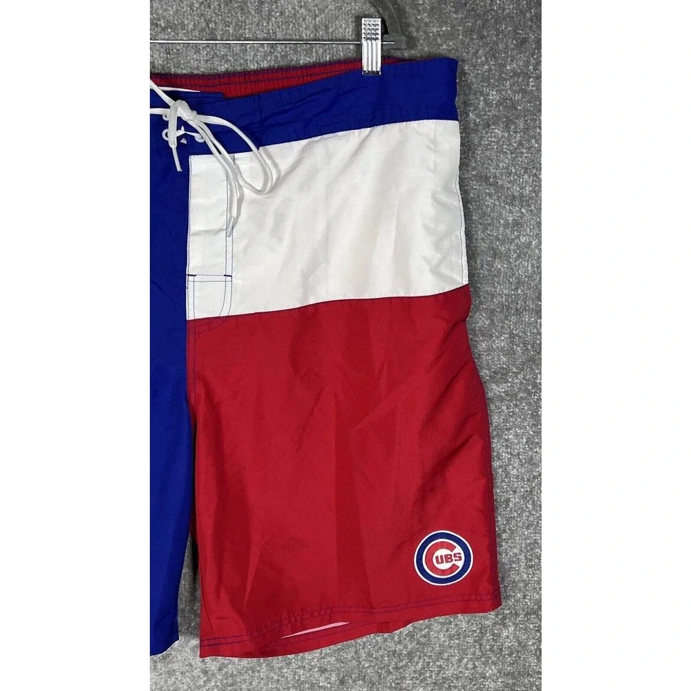 Glll Sports‎ By Carl Banks Chicago Cubs Swim Trunks Mens Size 3XL Red White Blue